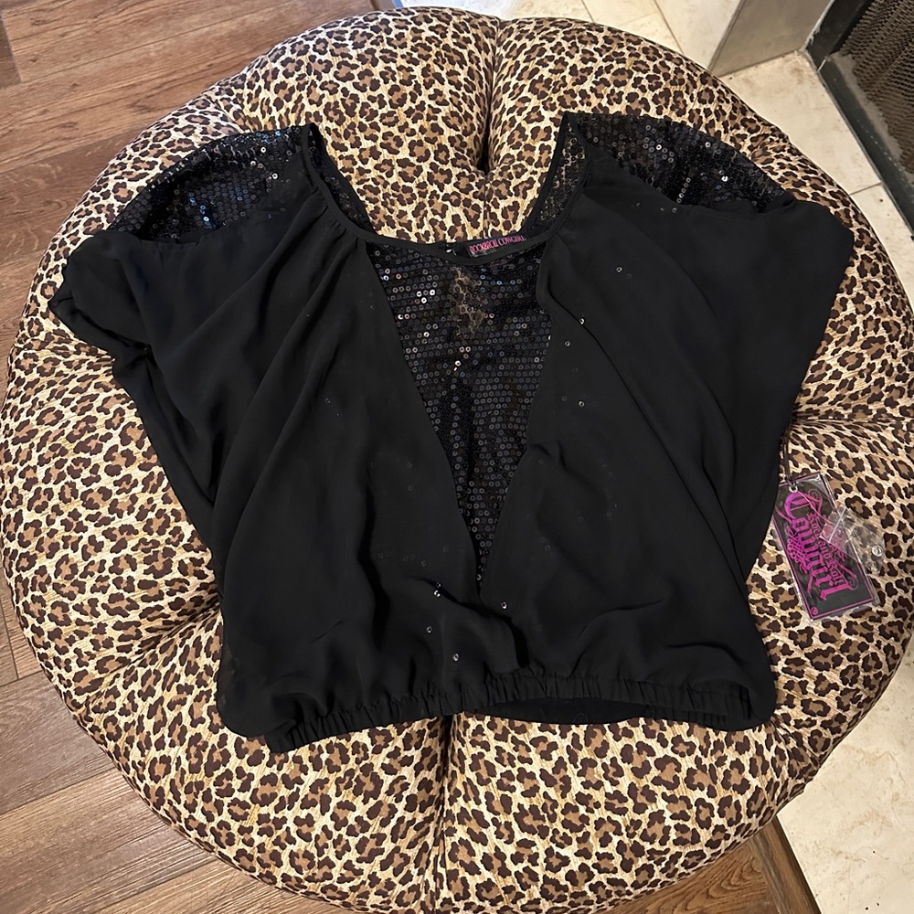 NWT Rock&Roll Cowgirl Sequin Top XL
